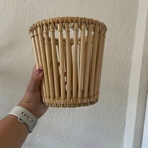 Natural Bamboo Decorative Basket Vintage Wicker Boho Seaside Beach Theme